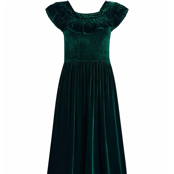 hill house green velvet dress The Hill House Akilah Nap Dress -